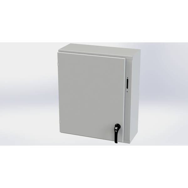 2 Point Latch with Padlock Handle Electrical Enclosures, 30 in H, 10 in D, 25.38 in W, Carbon Steel